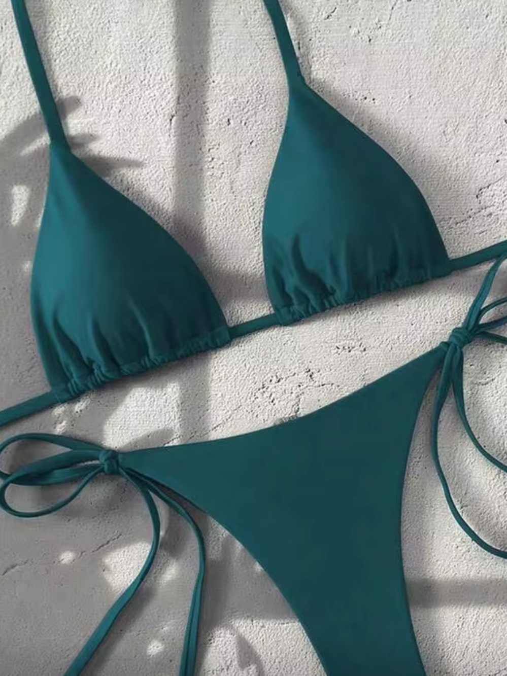 Teal Triangle Tie-Side Bikini
